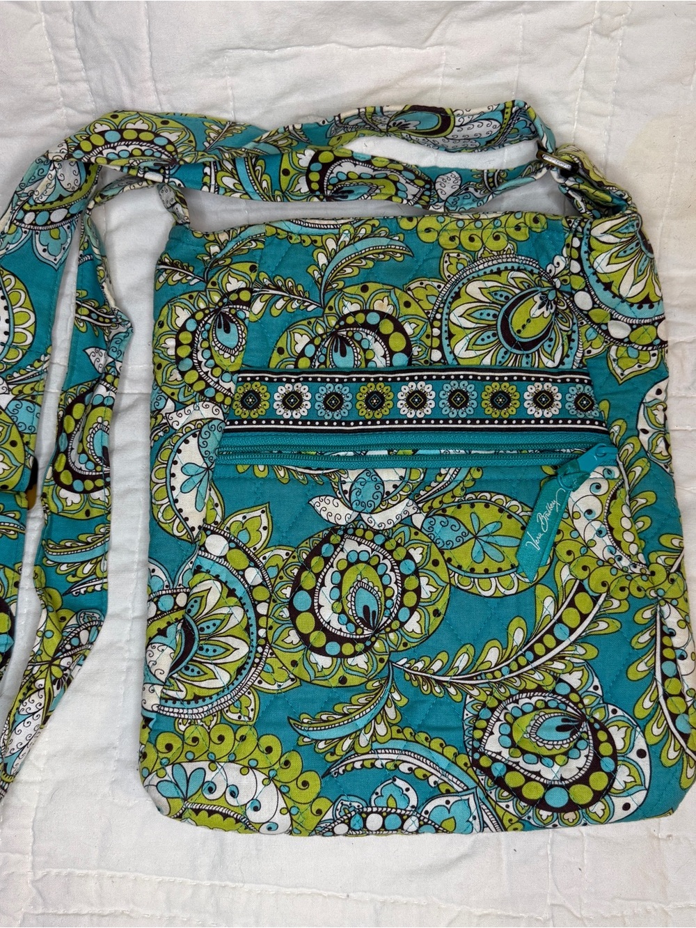 Vera Bradley Retired “Peacock” Pattern Mini Crossbody Hipster Bag